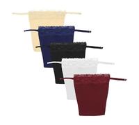 5 Piezas De Ropa Interior con Clip De Encaje, Ropa Interior De Imitación, Sujetador Camisola De Imitación con Clip De Encaje para Mujer (Burdeos, Azul Oscuro, Color De Piel, Blanco, Negro)