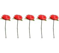 5 piezas de rosa/rosa plegable roja que aparece trucos mágicos de flores que aparecen cerca del escenario callejero, accesorios mágicos y accesorios, kits de novedad y bromas