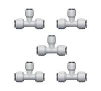 5 piezas de rosca hembra macho hembra tipo T, conector de tubo de manguera de 1/4 pulgadas, 3/8 pulgadas, filtro de agua, piezas de ósmosis inversa (conexión de 3/20.3 cm-1/10.2 cm-3/8 pulgadas)