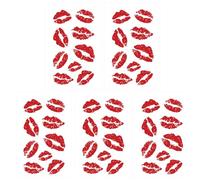 5 piezas de tatuajes de besos temporales realistas con forma de lápiz labial, pegatinas de besos, tatuajes impermeables y de larga duración, tatuajes temporales para Halloween, Navidad, fiestas de dis