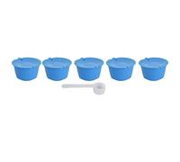 5 piezas de taza de filtro de café reutilizable con cuchara,Cápsula de café de acero inoxidable de 50 ml, adecuada para los modelos Nescafe Dolce Gusto Melody, Genio, Esperta y Circolo[AZUL CLAR