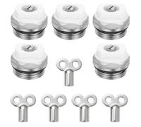 5 piezas de tornillo para radiador, purgador de puerta de aire manual, puerta de purga de radiador, piezas de repuesto para radiador, tornillo duradero, purgador de puerta de aire