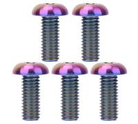 5 piezas de tornillos de aleación de titanio M5×12 para jaula de botella de agua y tornillos M5×10 para freno de disco, tornillos de fijación ligeros y de alta resistencia para (M5*12 colores)
