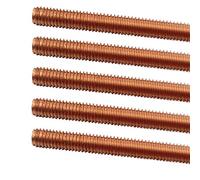 5 piezas de varillas roscadas de cobre rojo, paso M6, 250 mm de largo, para equipos mecánicos traidement.