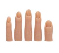5 Piezas Dedos de Práctica de Silicona para Uñas Acrílicas Maniquí de Dedo de Entrenamiento de Uñas Flexible Dedos de Manicura de Tamaño para Arte de Uñas DIY, Salón de Dedos de