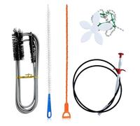 5 Piezas Desatascador Tuberias Profesional,Cepillo De Limpieza para Desagüe, Recogedor De Garras con Limpiador,Desatascador Tuberias para Limpieza De Tuberías En Espiral para Cocina,baño
