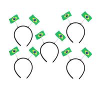 5 piezas Diadema Bandera Patriótica Verde Elástica para Mujeres y cabeza | Fieltro y PP, Gráficos Vivos y Plegable, para Juego, Bar, Fiesta y Día Patrio