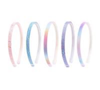 5 Piezas Diademas Brillantes y Coloridas Con Degradado, Antideslizantes, Estrechas y Cómodas para Niñas