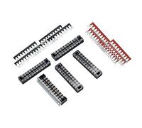 5 piezas doble 10 posiciones tornillo barrera bloque Terminal con 10 piezas 10 posiciones Terminal barrera tiras rojo/negro