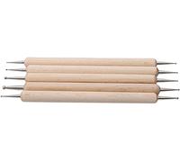 5 piezas doble extremo mango de madera Dotting Tools Set DIY diseño Nail Art 2 Way Dotting Pen Herramientas Manicura Patrón Arcilla Escultura Modelado Herramientas Operación Fácil