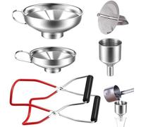 5 Piezas Embudo De Cocina, Embudos De Acero Inoxidable, Pinza De Conservación, Embudo Para Mermelada,3 Tamaños, para Trasvasar Especias, Líquidos, Judías y Mermelada