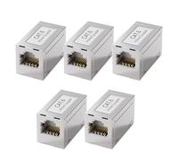 5 Piezas Empalme RJ45 Blindado Universal, Acoplamiento Hembra para Conector CAT6 CAT5 CAT5E, Acoplador Jack Blindado Soporte de Keystone Extensión, Ethernet Conector Modular para Red Panel de Patch