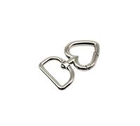 5 Piezas en Forma de corazón, Puerta de Resorte, Anillo Redondo, Bolso de Cuero Que se Puede Abrir, Bolso, Correa, Hebilla, conectar Colgante, Llavero a presión(B 21mm Silver)