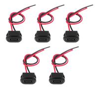 5 Piezas Enchufe Tipo C de Carga Rápida 3A, Conectores USB-C de 2 Pines y 3 A, Conector Tipo C con Cierre a Presión, Conector Integrado para Carga Rápida, Conector USB para Vehículo con Enchufe