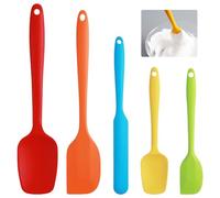 5 Piezas Espatulas Silicona Cocina, Set Utensilios de Cocina Silicona Antiadherente, Resistente Calor Juego Espatulas Lengua Cocina, Robusto Paletas Cocina Colores para Cocinar, Asar, Freír