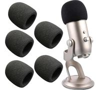 5 Piezas Espuma Microfono, Esponja Microfono, Funda de Espuma para Micrófono, Cubiertas de Micrófono de Espuma, para KTV, Entrevistas de Noticias, Actuación Escénica