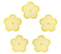 5 Piezas Estación de Agua Flotante para Abejas Forma de Flor EVA | Amarillo, Resistente a Rayos Uv, Superficie Firme, Uso Exterior en Jardín y Estanques