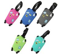 5 Piezas Etiquetas de Equipaje de Silicona Baggage Etiquetas Coloridos Etiqueta Maleta Viaje para Identificar el Equipaje, Etiquetas de Identificación de Equipaje, Etiquetas de Equipaje para Maletas