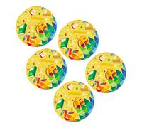 5 Piezas Farolillos de Papel Circulares 25cm Amarillo | Colgantes, Plegables y Reutilizables, Instalación Rápida, para Aula y Fiesta de Graduación, Estudiantes y Profesores
