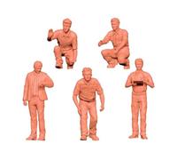 5 Piezas Figuras Miniatura 1/64 Maquetas Resina Accesorios de Micro Paisaje para Escenas de Arquitectura Casa de Muñecas Fotografía, 2.8 X 1 X 1 Cm