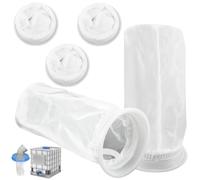 5 Piezas Filtro de Agua de Lluvia IBC, Reutilizable y Resistente al Desgarro, 200 Malla, Diámetro 105mm, Longitud 250mm, Lavable Filtro IBC de Nylon para en la Industria Química, Farmacéutica