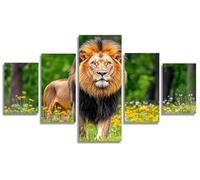 5 Piezas Flor Diamond Painting León Diamond Painting Adultos, Pintura de Diamante Kit Manualidades Adultos, 5D Creart Kit Punto de Cruz Pintura Diamante para Decoración Pared Hogar 225x110cm, Model341