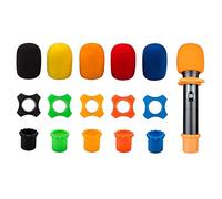 5 Piezas Fundas de MicróFono Esponja, Cubiertas de MicróFono con Anillo de Micrófono Antideslizante y Funda Inferior, Parabrisas, Resistente a Caídas, para Karaoke de Estudio de Reuniones