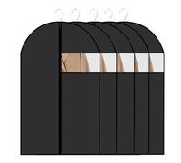 5 Piezas Fundas de Ropa 60 x 120 cm Protector de Ropa Transpirable Colgante Funda Antipolvo Plegable con Cremallera Bolsa Guardar Ropa Antipolvo Impermeable con Humedad, para Trajes,Vestidos,Camisas