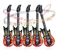5 Piezas Guitarra Hinchable , 100 cm Guitarra Hinchable Rock Niños , Instrumentos inflables para Carnavales , Rockstar Música Fiesta