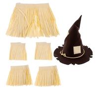 5 Piezas Hawaianas Hula Grass Skirt Set, Decoración de Fiesta Tropical Hawaiano, Falda de Hierba Color Paja, para Garden Playa Fiesta Tiki de Verano, 60cm (B1)