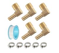 5 piezas HOSES BARB 90 Degree Male Thread 1/8 "3/8" 1/2" ELBOW BRASS BARBED FITTING COUPLERS Adaptador de conector