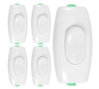 5 Piezas Interruptor de Botón 6a 250v Plástico | Control Único, Instalación Sencilla, Ahorro de Espacio, para Lámparas de Mesilla y Luces de Armario
