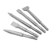 5 Piezas Juego de Brocas de Cincel - Agrietamiento Pared/Baldosa/Hormigón SDS Plus Plano/Puntiagudo Chisel para Eléctrico Rotomartillo
