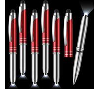 5 piezas lápiz capacitivo para dispositivos de pantalla táctil, lápiz capacitivo multifunción con linterna LED, bolígrafos de escritura con bolígrafo metálico 3 en 1, bolígrafo de tinta invisible con luz (rojo)