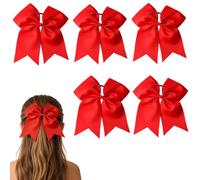 5 Piezas Lazo para el Cabello Lazos Grandes de Color Rojo Sólido Lazo Rojo Grande Cuerda Elástica para el Cabello para Damas y Niñas Fiesta de Navidad