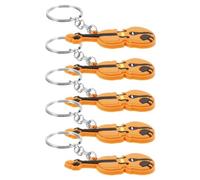 5 Piezas Llavero de Violín Novedoso en Aleación de Zinc y Plástico | Colgante para Bolso y Llaves, Color Naranja, Detalles Intrincados, Recuerdo para Amantes Música
