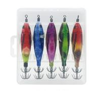 5 piezas luminal calamar pank gancho de pesca señuelo señuelo madera camarón gambas duro cebo (001)