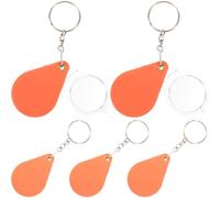5 Piezas Lupa de Joyería Mini Plegable Llavero Naranja de Abs