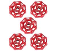 5 piezas Manija Roja para Válvula de Compuerta, Acero Inoxidable 8x8mm | Superficie Lisa, Reemplazo Duradero, Manejo Cómodo, para Grifos de Jardín, Cocinas y Personal de Mantenimiento