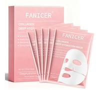 5 piezas Máscara de Colágeno, Mascarilla Anti-Imperfecciones, Reafirmante e hidratante, cuidado de la piel, Hialurónico para piel seca y reafirmante, Regalos para niñas (rosa)
