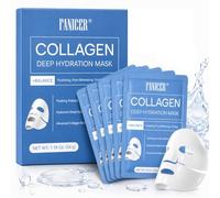 5 Piezas Mascarilla Colageno Facial Coreana, Collagen Face Mask Korean con ácido Hialurónico, Mascarilla Colageno Facial Coreana Tipo Mascarillas Coreanas Faciales para Firmeza y Luminosidad