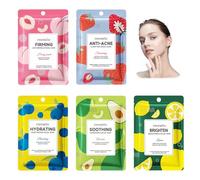 5 Piezas Mascarilla Facial,Mascarilla Hidratante,Daily Care Mascarilla Facial,Mascarillas Faciales Hidratante/Iluminadora/Calmante,para Mujeres Adolescente,Deja la Piel más Hidratada