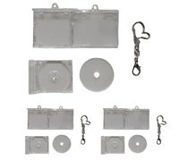 5 Piezas Mini álbum Shell Cajas de DVD en Blanco Mini Llavero de contenedores de CD Cubiertas de DVD Transparentes Mochila Llavero de Casos de CD Llavero Mini CD el plastico (B)