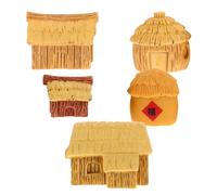 5 Piezas Mini Casas de Pueblo de Resina, Adorno Campestre