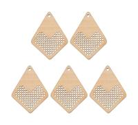 5 Piezas Mini Virutas de Madera, DIY Hecho a Mano | Madera Ligera Bordes Suaves Rebabas, Diseño Hueco Orificios, para Colgantes y Obsequio
