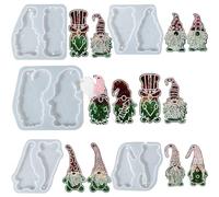 5 Piezas Moldes De Fundición De Joyería Enana, Gnomo Navidad Molde Silicona Diy, Moldes Colgantes De Resina De Papá Noel, Para Llaveros, Adornos Navideños, Adornos Colgantes Para Árboles De Navidad.