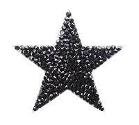 5 piezas negro brillante Crystal estrellas bordadas parches con hierro en rhinestone parche para la ropa etiqueta insignia pasta para celular bolsa pantalones ropa
