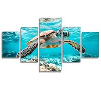 5 Piezas Océano Diamond Painting Tortuga marina Diamond Painting Adultos, DIY Pintura de Diamante Kit Manualidades Adultos, 5D Creart Pintura Diamante para Decoración Pared Hogar 225x110cm, Model305