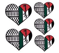 5 piezas Palestina Pin de la aleación Pin de bandera palestina, Broches del corazón Palestina Insignia de palestina en forma de corazón para mujeres, la solapa de esmalte Palestina Pin de brazal