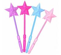 5 Piezas Palitos Luminosos de Fiesta Estrella Hueca de Plástico | Bastones Luminosos Portátiles, Diseño Creativo y Ligero, para Navidad y Bodas, Accesorios de Fiesta Color Aleatorio